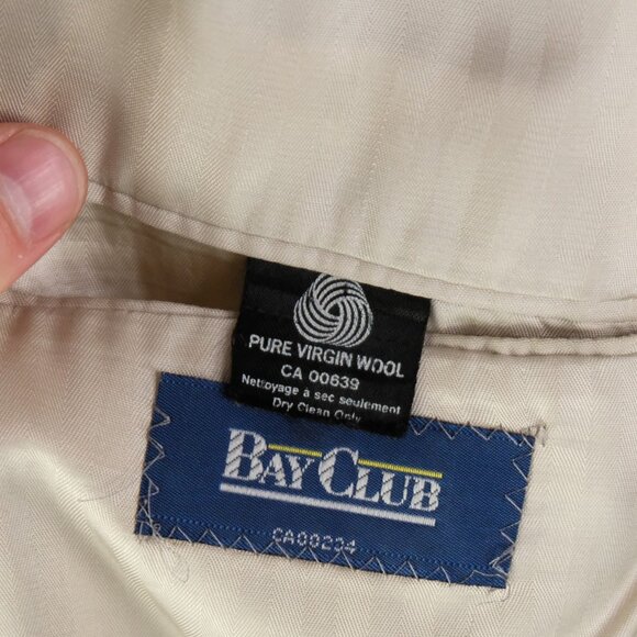Bay Club Blazer Jacket Mens 46 Tall Wool Made Canada Classic Office Sport Coat - Picture 13 of 16